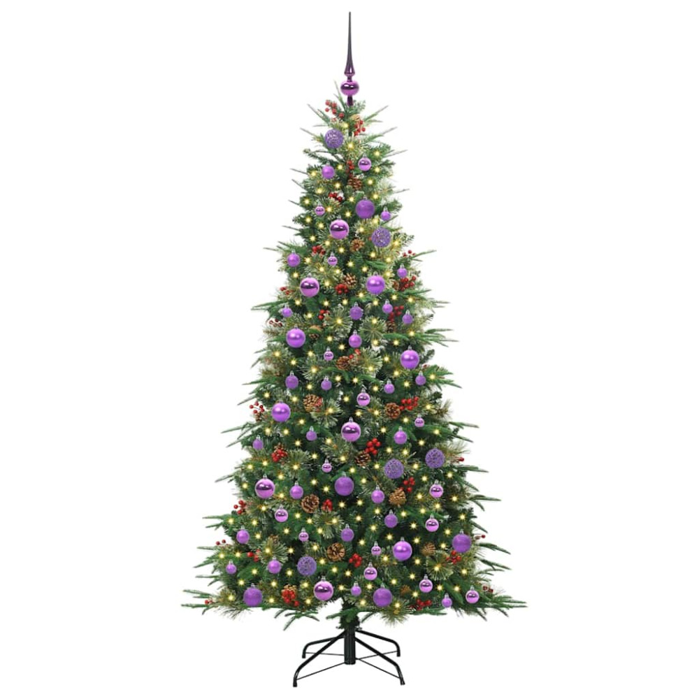 Produktbild för Plast Hingad Julgran med 300 LED-lampor Grön 180 cm PE och PVC