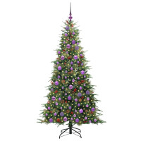 Produktbild för Plast Hingad Julgran med 300 LED-lampor Grön 180 cm PE och PVC