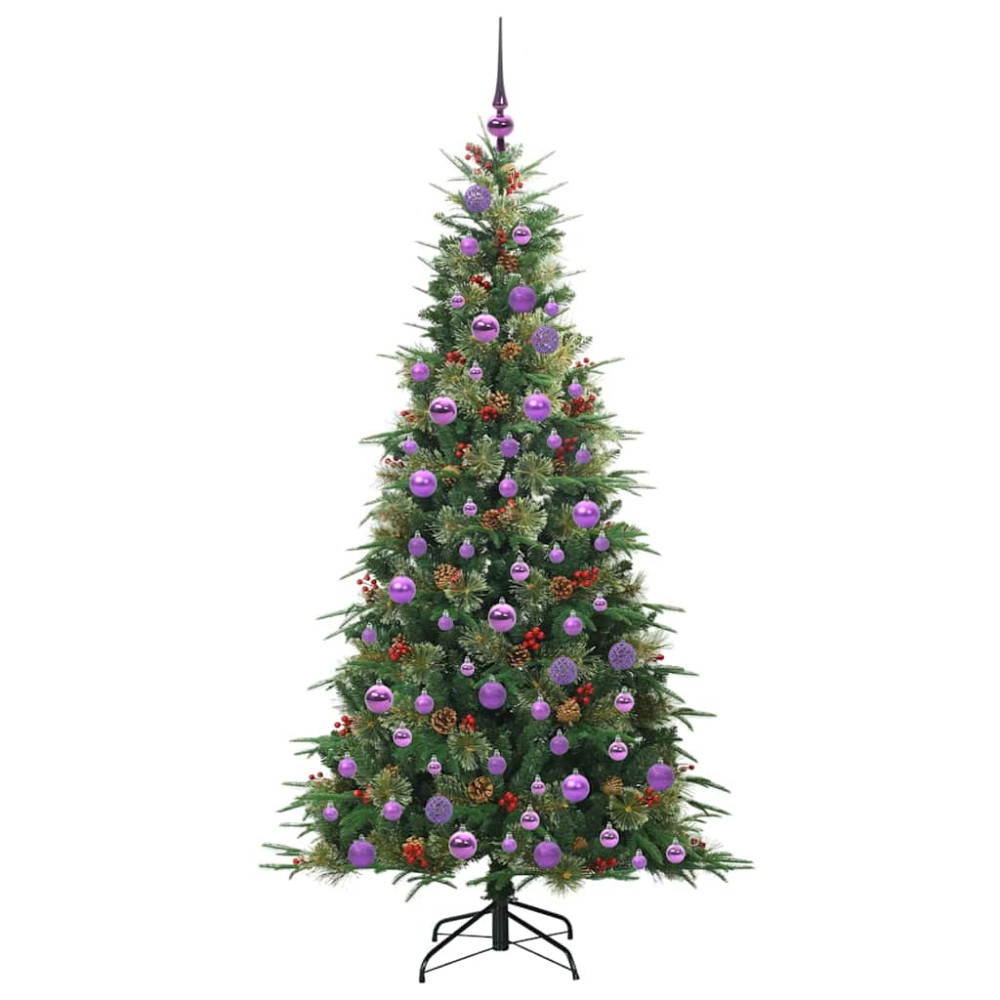 Produktbild för Plast Hingad Julgran med 300 LED-lampor Grön 180 cm PE och PVC