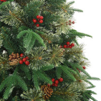 Produktbild för Plast Hingad Julgran med 300 LED-lampor Grön 180 cm PE och PVC