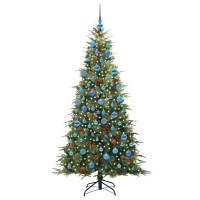 Produktbild för Plast Hingad Julgran med 300 LED-lampor Grön 180 cm PE och PVC