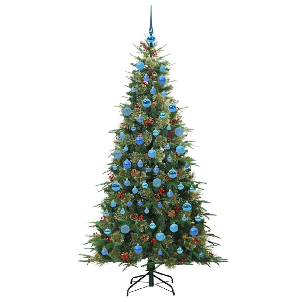 Produktbild för Plast Hingad Julgran med 300 LED-lampor Grön 180 cm PE och PVC