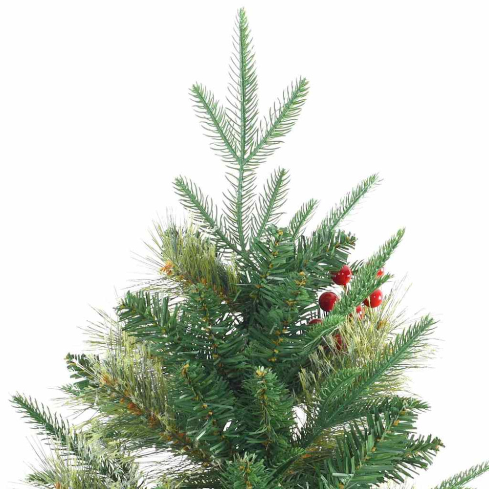 Produktbild för Plast Hingad Julgran med 300 LED-lampor Grön 180 cm PE och PVC