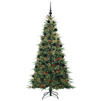 Produktbild för Plast Hingad Julgran med 300 LED-lampor Grön 210 cm PE och PVC