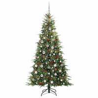 Produktbild för Plast Hingad Julgran med 300 LED-lampor Grön 210 cm PE och PVC