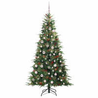 Produktbild för Plast Hingad Julgran med 300 LED-lampor Grön 210 cm PE och PVC