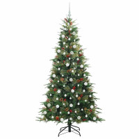 Produktbild för Plast Hingad Julgran med 300 LED-lampor Grön 210 cm PE och PVC