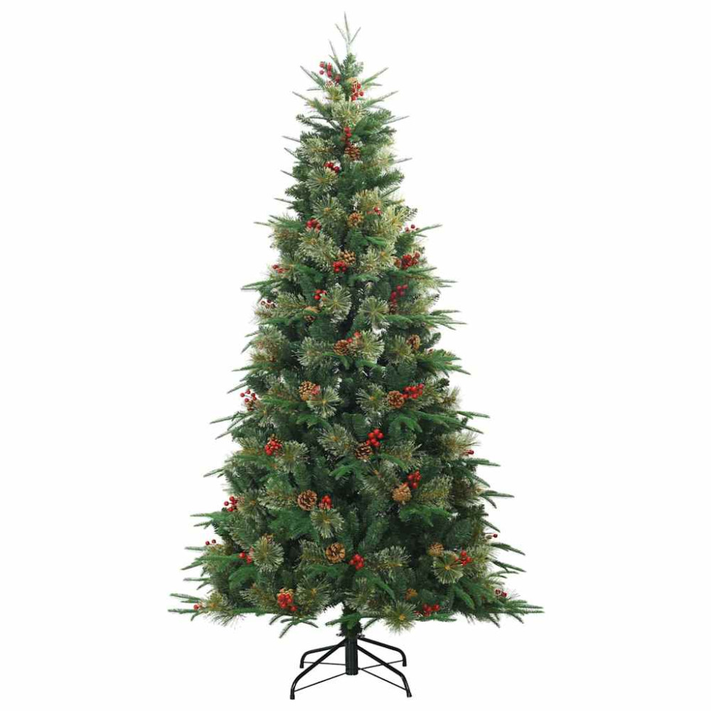Produktbild för Plast Hingad Julgran med 300 LED-lampor Grön 210 cm PE och PVC