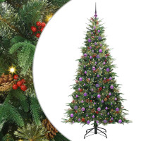 Produktbild för Plast Hingad Julgran med 300 LED-lampor Grön 210 cm PE och PVC