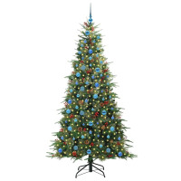 Produktbild för Plast Hingad Julgran med 300 LED-lampor Grön 210 cm PE och PVC