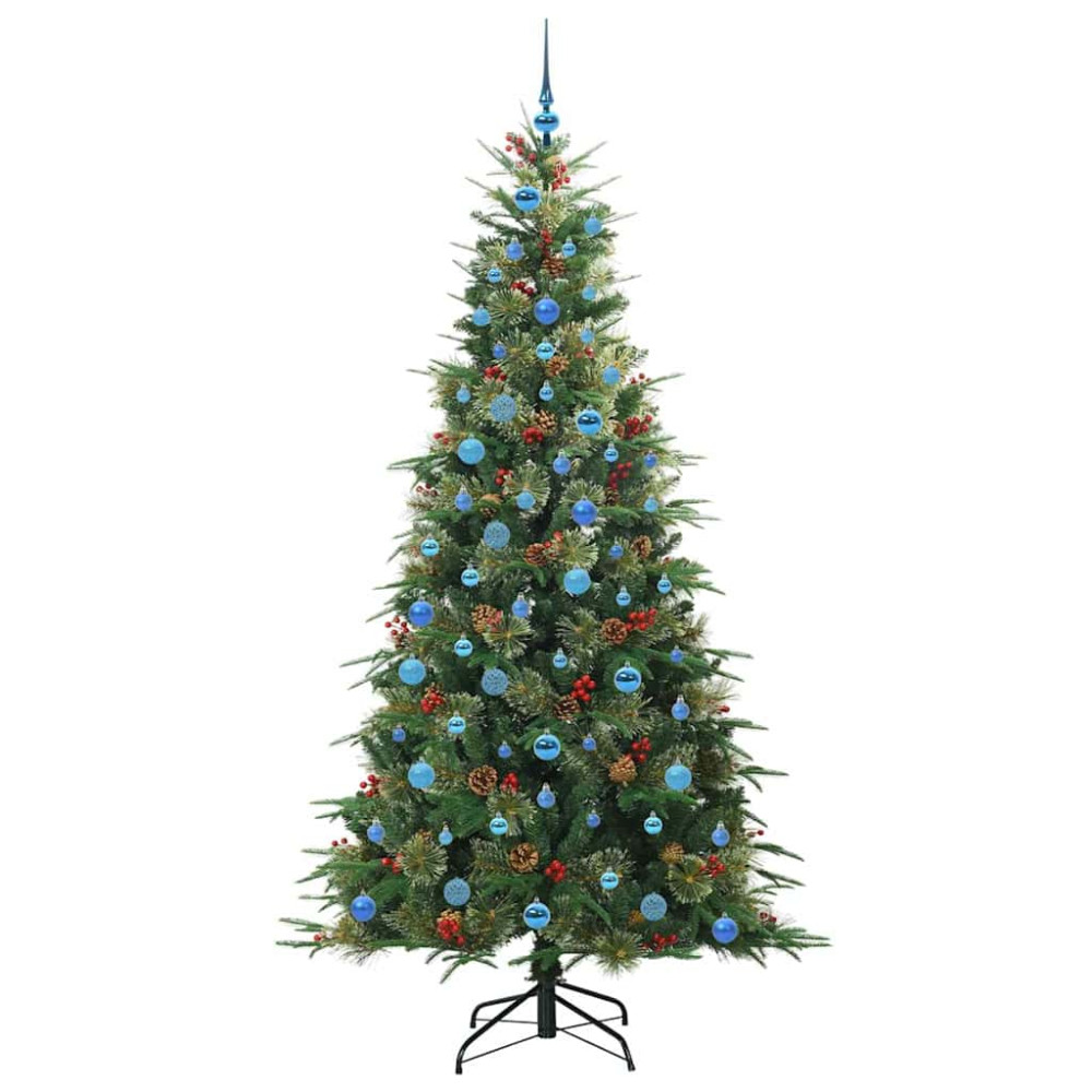 Produktbild för Plast Hingad Julgran med 300 LED-lampor Grön 210 cm PE och PVC