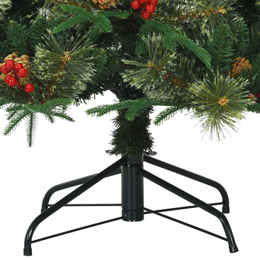 Produktbild för Plast Hingad Julgran med 300 LED-lampor Grön 240 cm PE och PVC