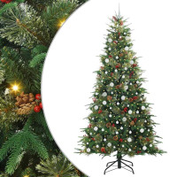 Produktbild för Plast Hingad Julgran med 300 LED-lampor Grön 240 cm PE och PVC