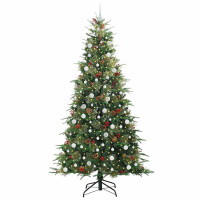 Produktbild för Plast Hingad Julgran med 300 LED-lampor Grön 240 cm PE och PVC