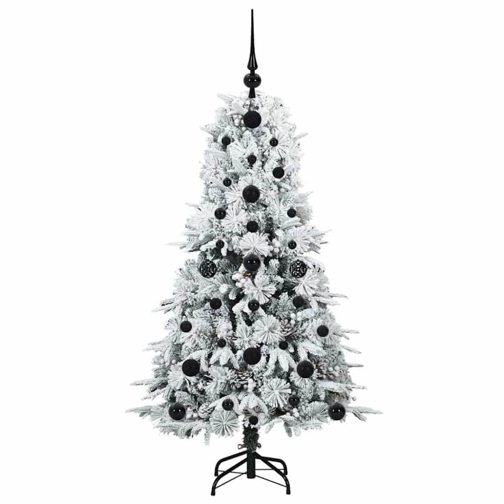 Produktbild för Plast Hingad Julgran med 150 LED-lampor Vit 120 cm PE och PVC