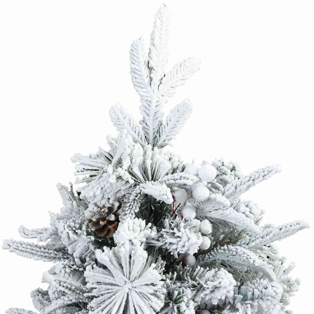 Produktbild för Plast Hingad Julgran med 150 LED-lampor Vit 120 cm PE och PVC