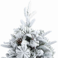 Produktbild för Plast Hingad Julgran med 150 LED-lampor Vit 120 cm PE och PVC