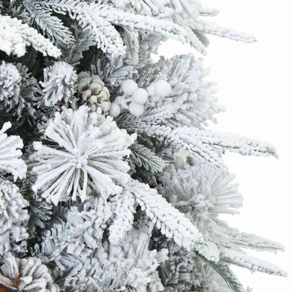 Produktbild för Plast Hingad Julgran med 150 LED-lampor Vit 150 cm PE och PVC