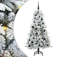 Produktbild för Plast Hingad Julgran med 150 LED-lampor Vit 150 cm PE och PVC