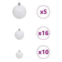 Produktbild för Plast Hingad Julgran med 300 LED-lampor Vit 180 cm PE och PVC
