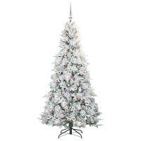Produktbild för Plast Hingad Julgran med 300 LED-lampor Vit 180 cm PE och PVC