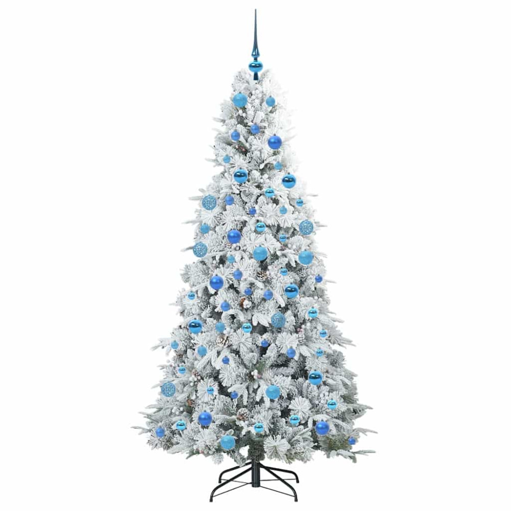 Produktbild för Plast Hingad Julgran med 300 LED-lampor Vit 180 cm PE och PVC