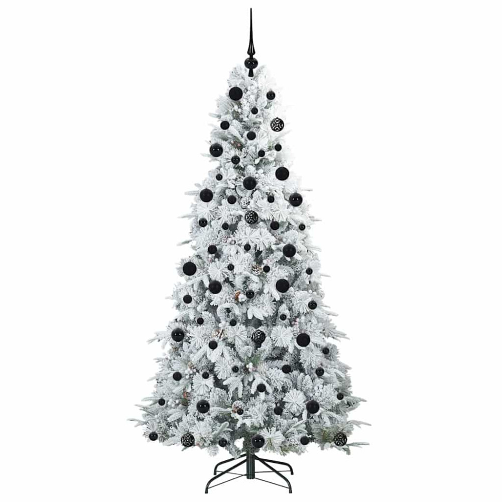 Produktbild för Plast Hingad Julgran med 300 LED-lampor Vit 210 cm PE och PVC