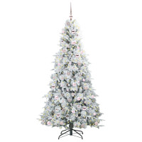 Produktbild för Plast Hingad Julgran med 300 LED-lampor Vit 210 cm PE och PVC