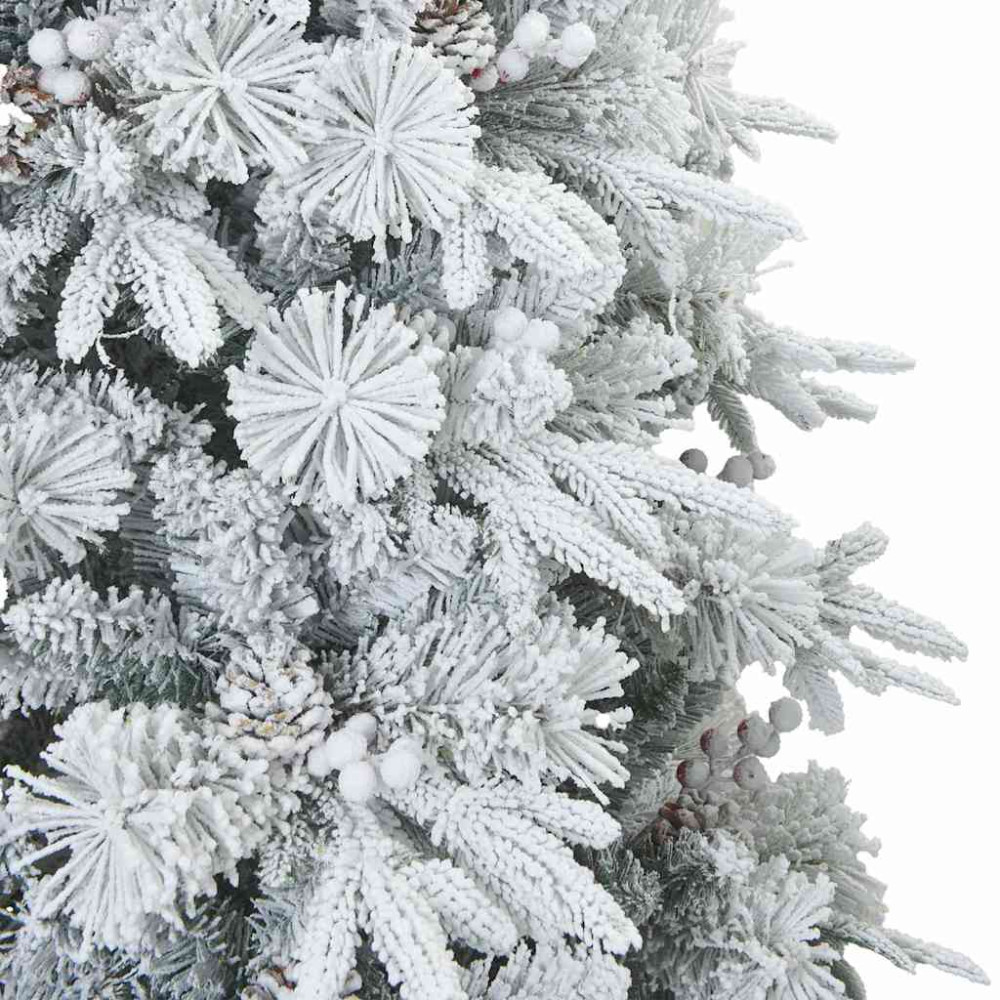 Produktbild för Plast Hingad Julgran med 300 LED-lampor Vit 210 cm PE och PVC