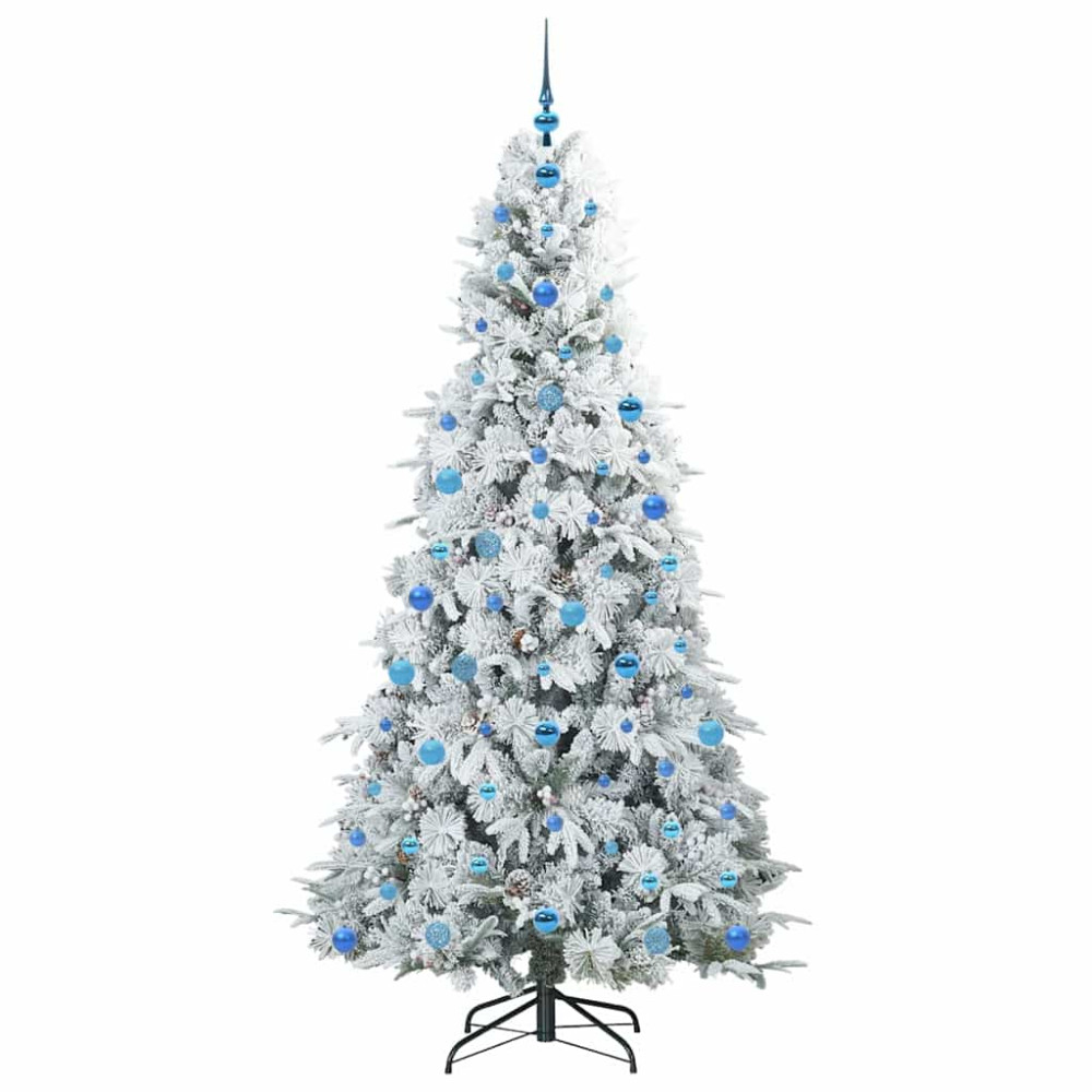 Produktbild för Plast Hingad Julgran med 300 LED-lampor Vit 210 cm PE och PVC