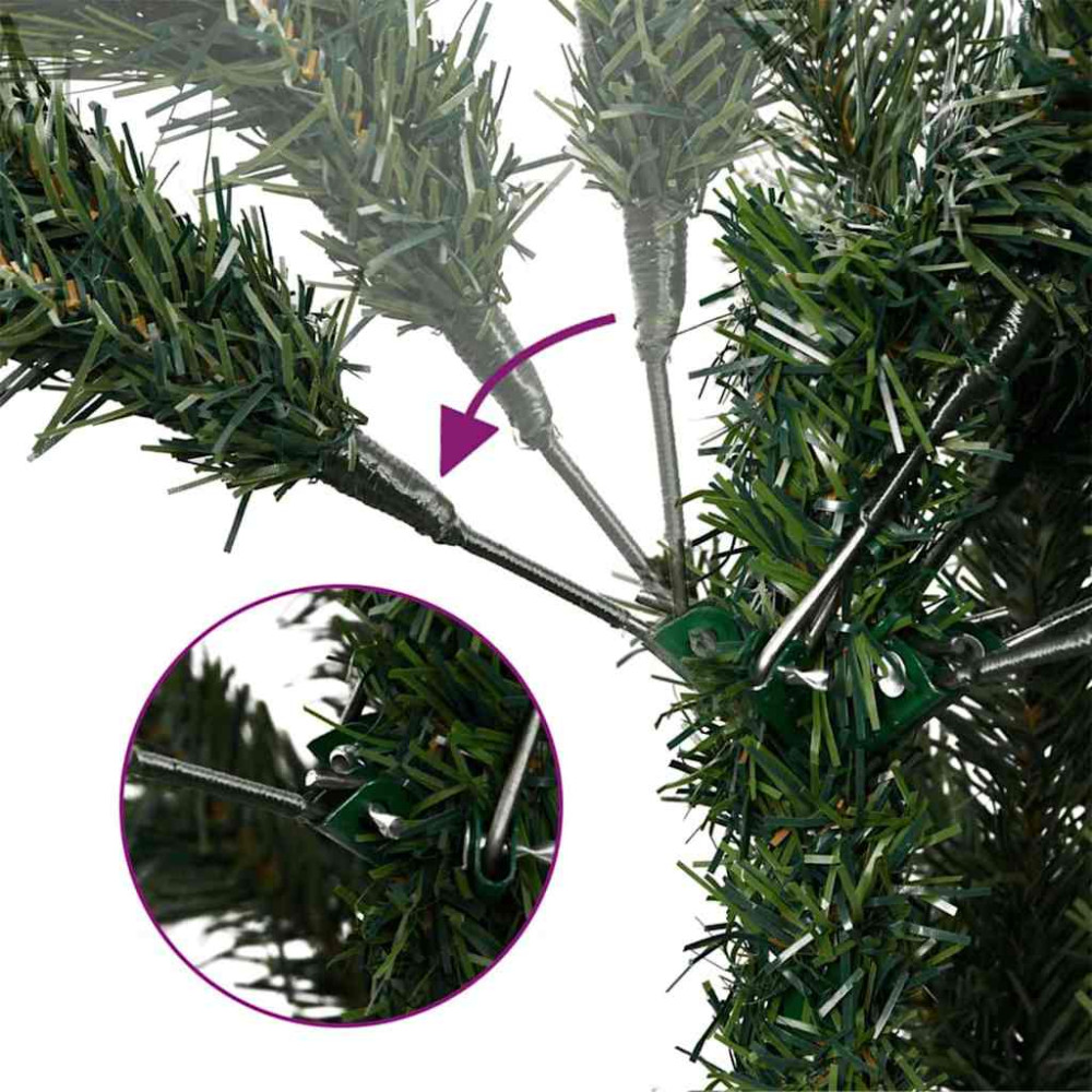 Produktbild för Konstgjord julgran med 150 LED-lampor Grön 150 cm PE och PVC
