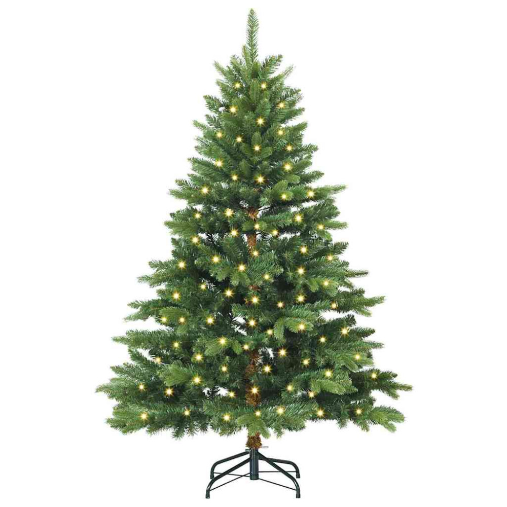 Produktbild för Konstgjord julgran med 150 LED-lampor Grön 150 cm PE och PVC