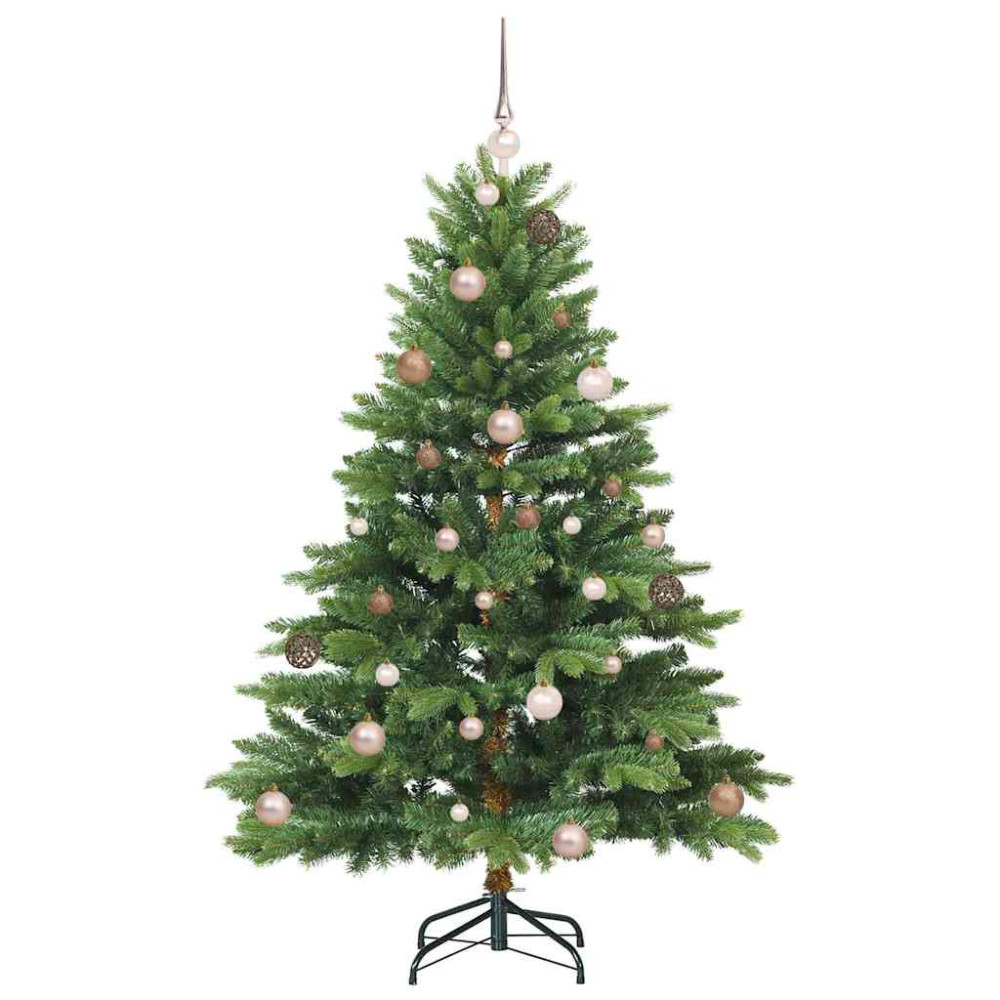 Produktbild för Konstgjord julgran med 150 LED-lampor Grön 150 cm PE och PVC