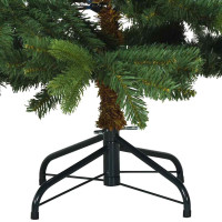 Produktbild för Konstgjord julgran med 150 LED-lampor Grön 150 cm PE och PVC