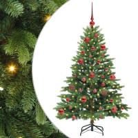 Produktbild för Konstgjord julgran med 150 LED-lampor Grön 150 cm PE och PVC