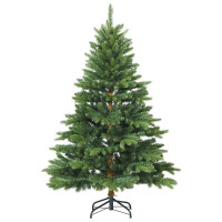 Produktbild för Konstgjord julgran med 150 LED-lampor Grön 150 cm PE och PVC
