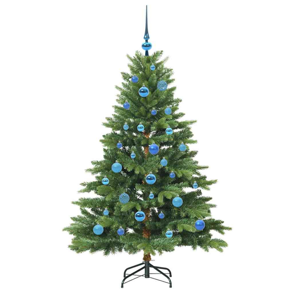 Produktbild för Konstgjord julgran med 150 LED-lampor Grön 150 cm PE och PVC