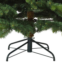 Produktbild för Konstgjord julgran med 300 LED-lampor Grön 180 cm PE och PVC