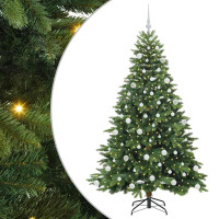 Produktbild för Konstgjord julgran med 300 LED-lampor Grön 180 cm PE och PVC