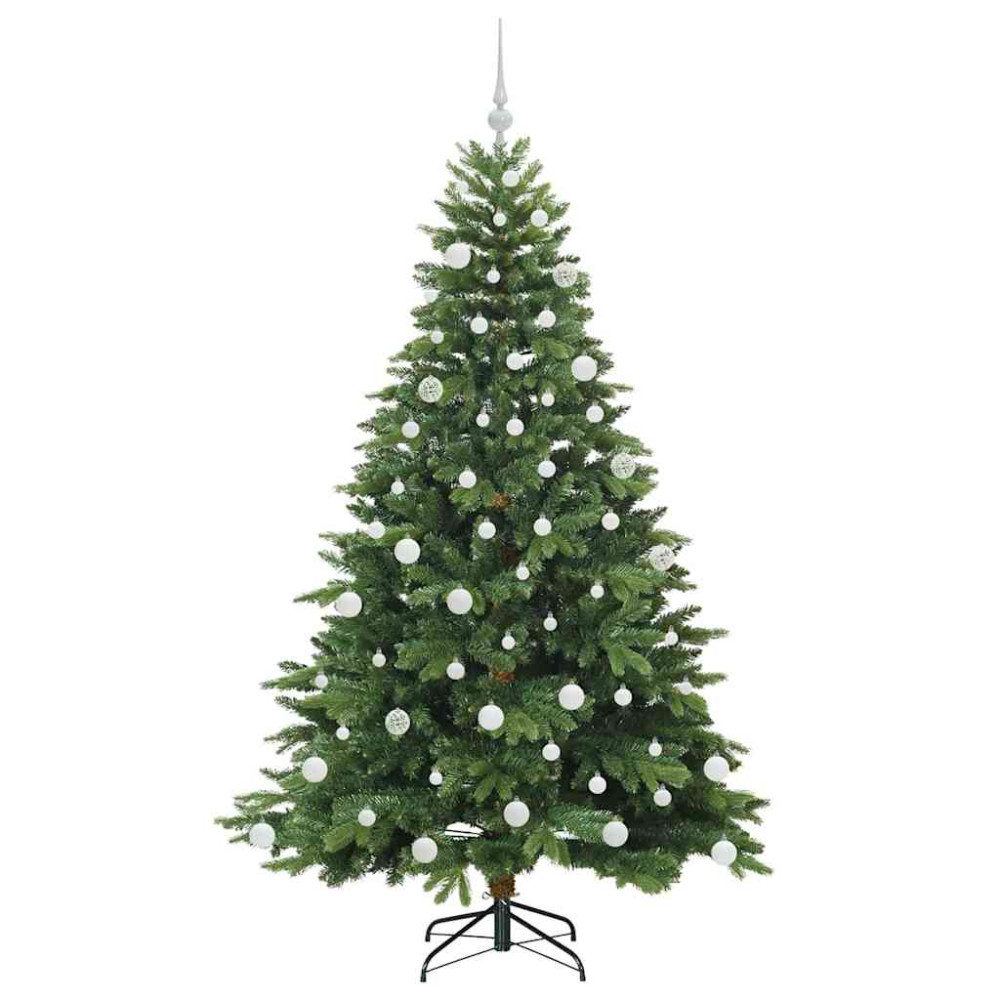 Produktbild för Konstgjord julgran med 300 LED-lampor Grön 180 cm PE och PVC