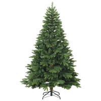 Produktbild för Konstgjord julgran med 300 LED-lampor Grön 180 cm PE och PVC