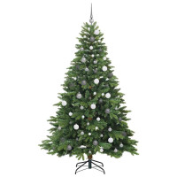 Produktbild för Konstgjord julgran med 300 LED-lampor Grön 210 cm PE och PVC