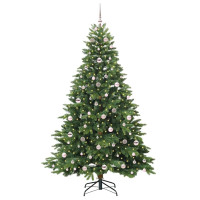 Produktbild för Konstgjord julgran med 300 LED-lampor Grön 210 cm PE och PVC