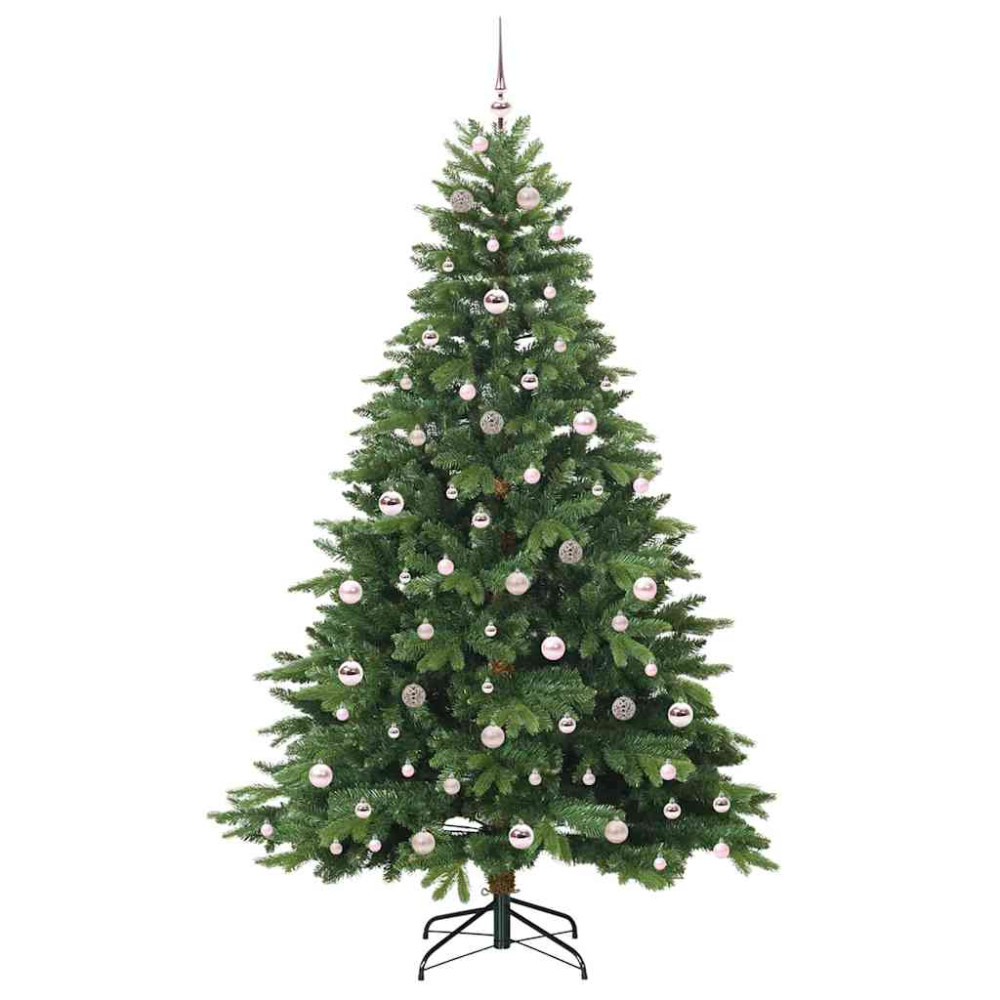 Produktbild för Konstgjord julgran med 300 LED-lampor Grön 210 cm PE och PVC