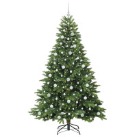 Produktbild för Konstgjord julgran med 300 LED-lampor Grön 210 cm PE och PVC