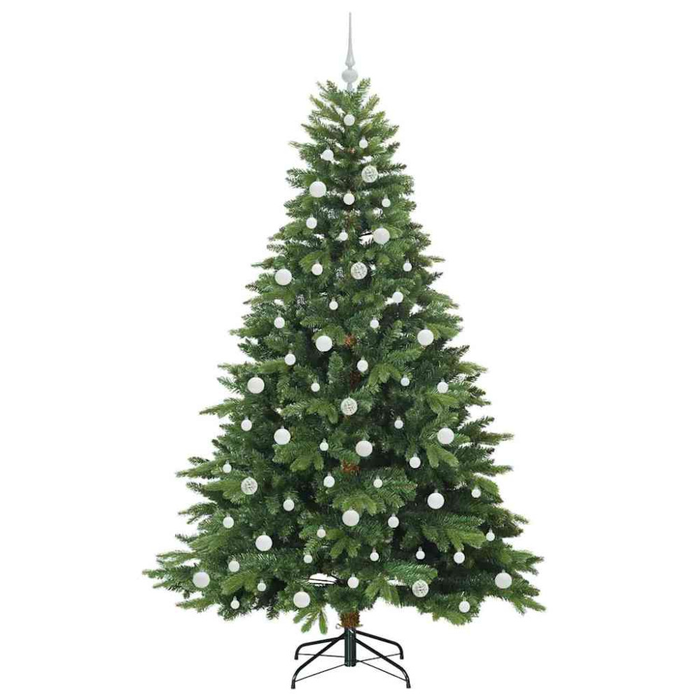 Produktbild för Konstgjord julgran med 300 LED-lampor Grön 210 cm PE och PVC