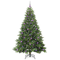 Produktbild för Konstgjord julgran med 300 LED-lampor Grön 210 cm PE och PVC