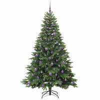 Produktbild för Konstgjord julgran med 300 LED-lampor Grön 210 cm PE och PVC