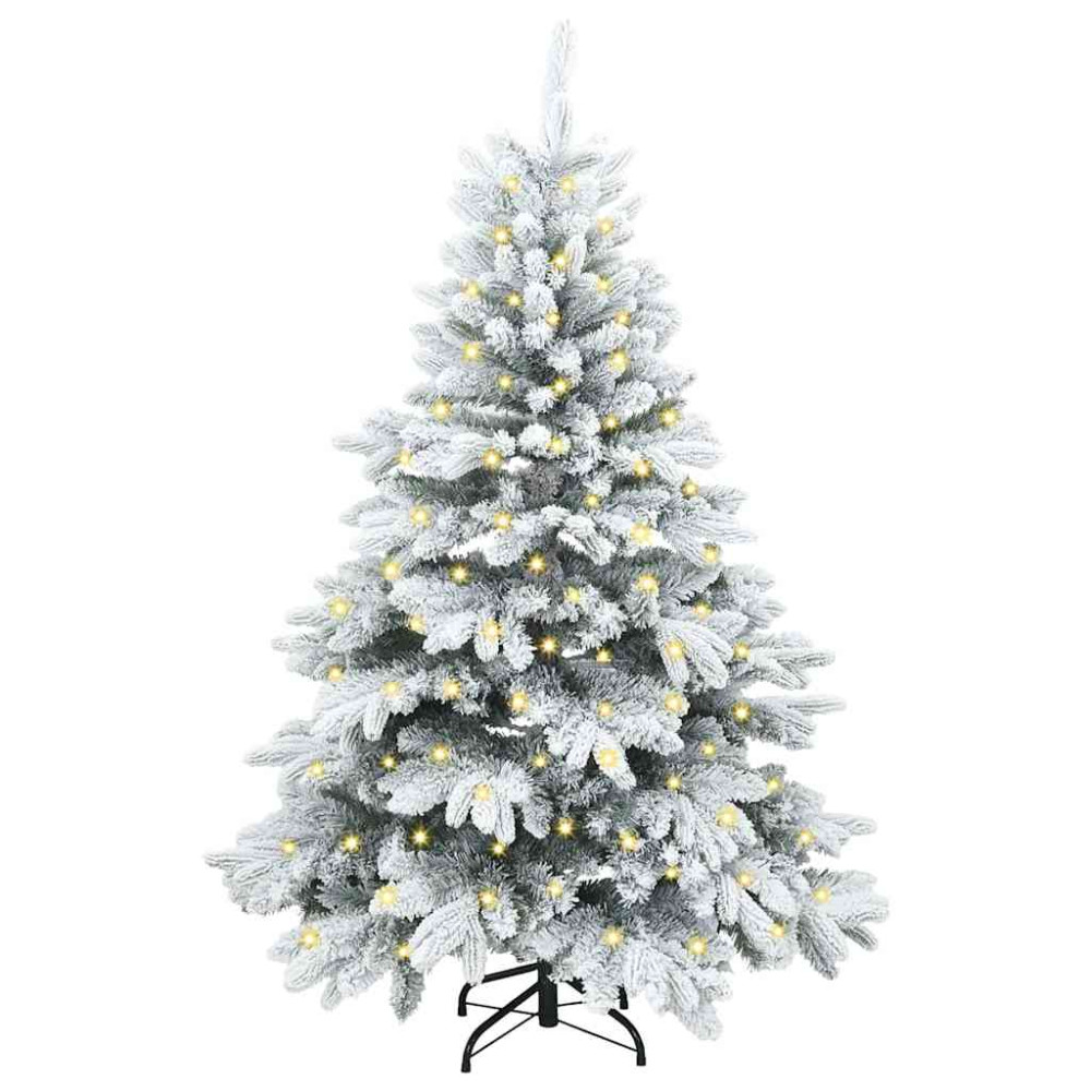 Produktbild för Konstgjord julgran med 150 LED-lampor Vit 150 cm PE och PVC