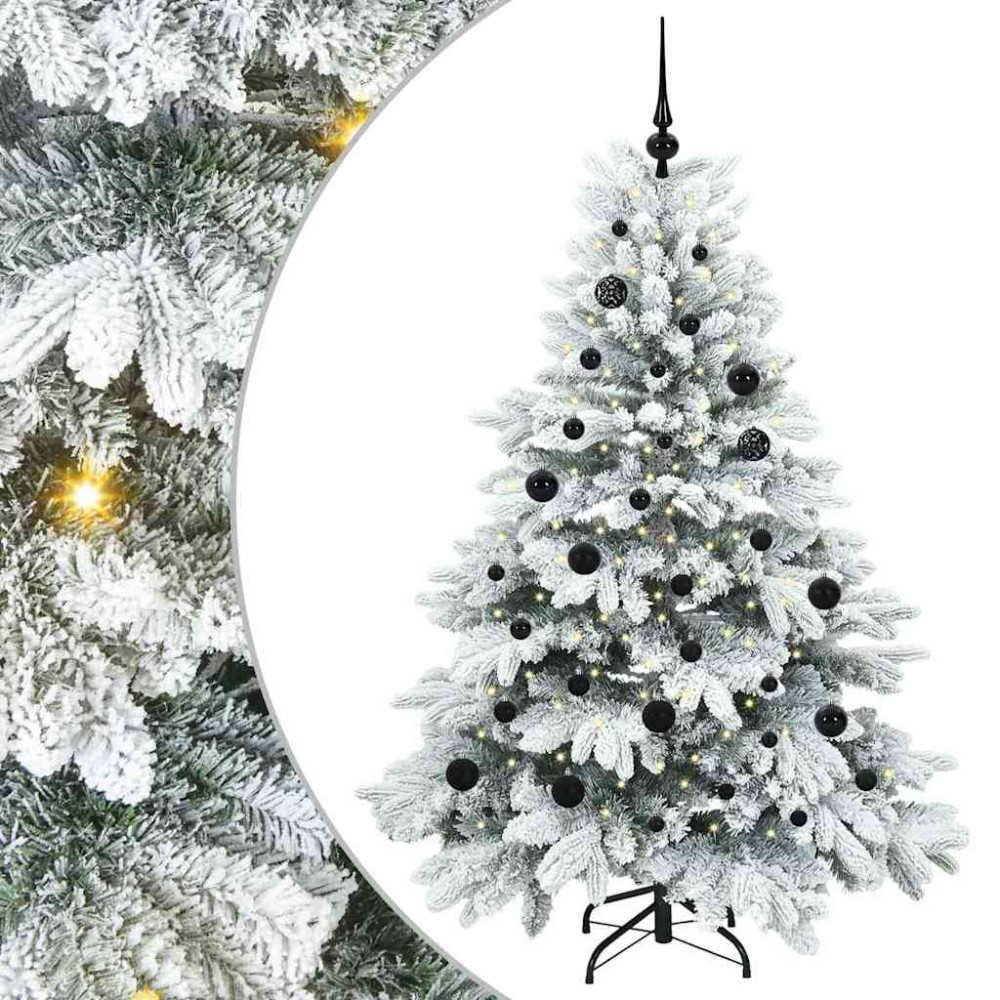 Produktbild för Konstgjord julgran med 150 LED-lampor Vit 150 cm PE och PVC